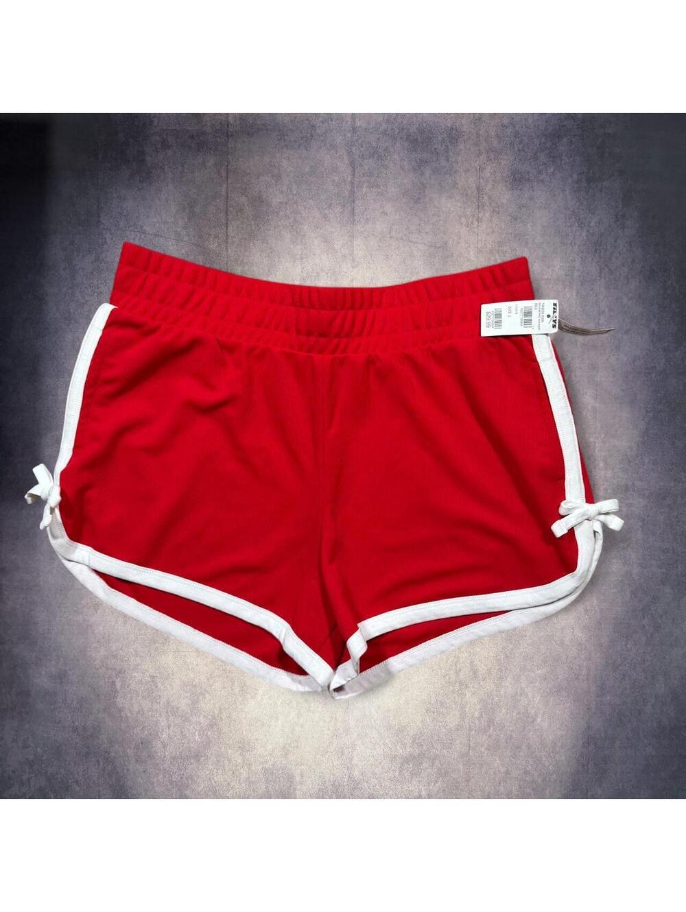 NWT Tillys RSQ Dolphin Shorts with white piping and bow detail